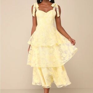 Lulu’s Yellow Burnout Dress
